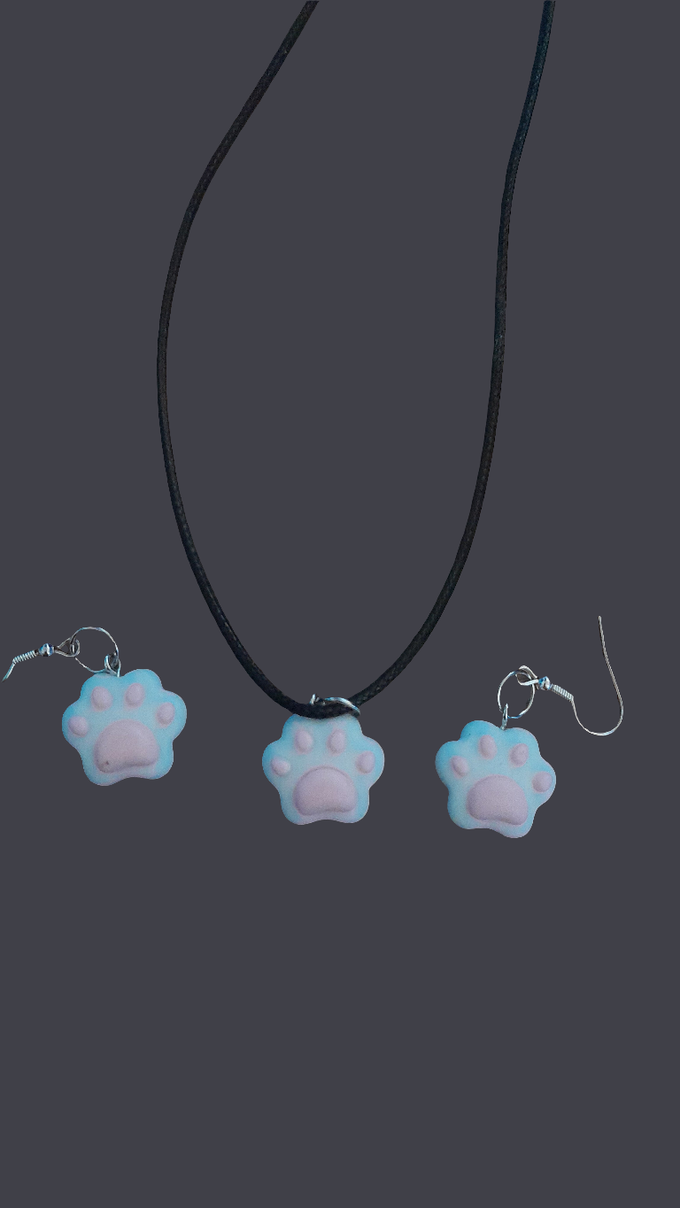 Chunky Paw Print jewellery set