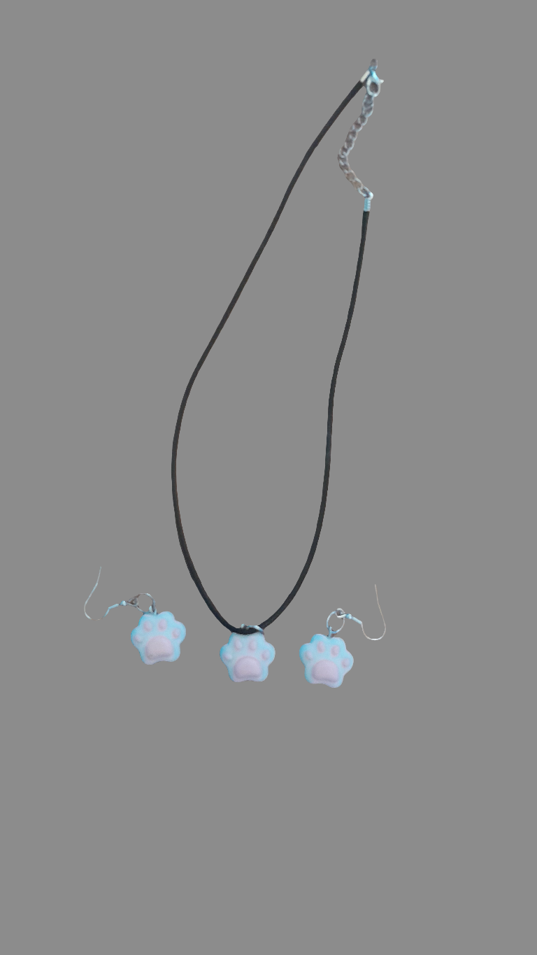 Chunky Paw Print jewellery set